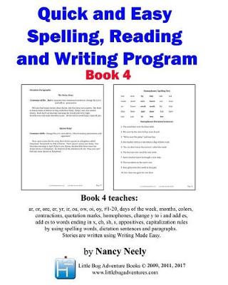 Book cover for Quick and Easy Spelling, Reading and Writing Program Book 4