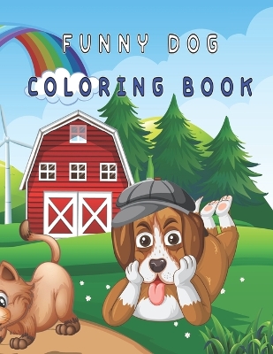 Book cover for funny dog coloring book