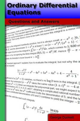 Cover of Ordinary Differential Equations