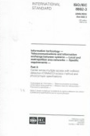 Cover of Information Technology Telecommunications and Information Exchange between Systems Local and Metropolitan Area Networks Specific Requirements