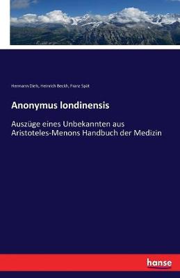 Book cover for Anonymus londinensis