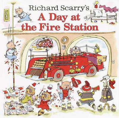 Book cover for Richard Scarry's a Day at the Fire Station