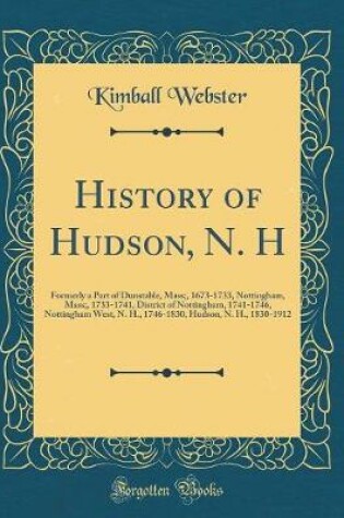 Cover of History of Hudson, N. H