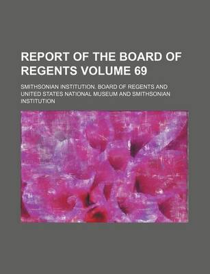 Book cover for Report of the Board of Regents Volume 69