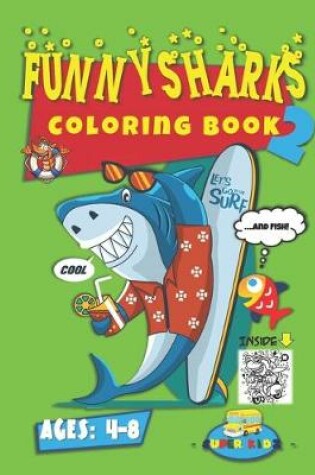 Cover of Funny Sharks Coloring Book 2