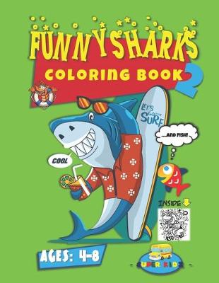 Book cover for Funny Sharks Coloring Book 2