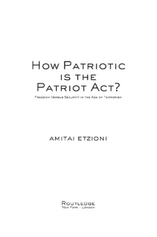 Cover of How Patriotic is the Patriot Act?