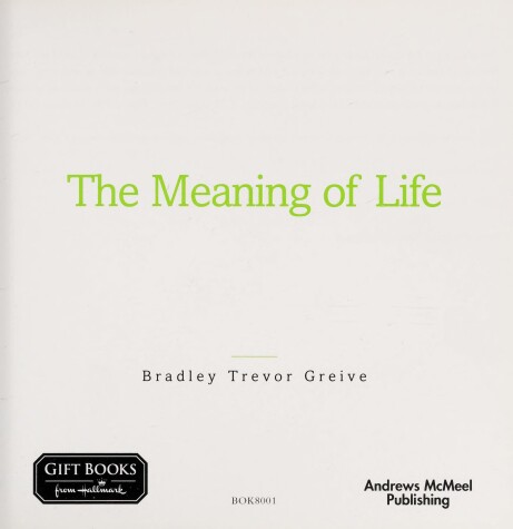 Book cover for Meaning of Life Hallmark Edition