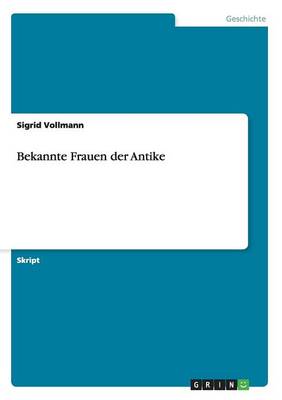 Book cover for Bekannte Frauen der Antike