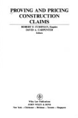 Cover of Proving and Pricing Construction Claims