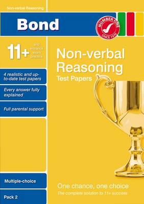 Book cover for Bond 11+ Test Papers Non-Verbal Reasoning Multiple Choice Pack 2