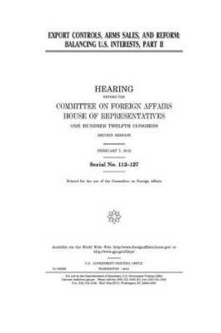 Cover of Export controls, arms sales, and reform