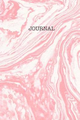 Book cover for Journal Pink Marble White Swirls