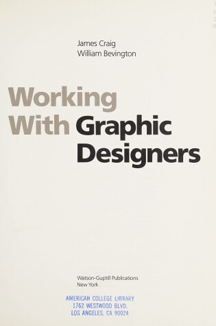Cover of Working with Graphic Designers