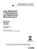 Book cover for Laser Applications in Microelectronic and Optoelectronic Manufacturing VI