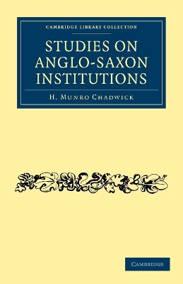 Book cover for Studies on Anglo-Saxon Institutions