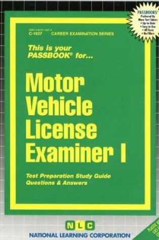 Cover of Motor Vehicle License Examiner I