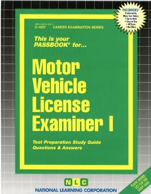 Book cover for Motor Vehicle License Examiner I