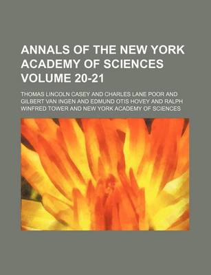 Book cover for Annals of the New York Academy of Sciences Volume 20-21