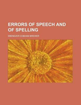 Book cover for Errors of Speech and of Spelling