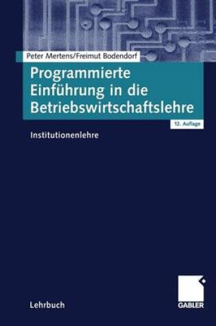 Cover of Programmierte Einführung in die Betriebswirtschaftslehre