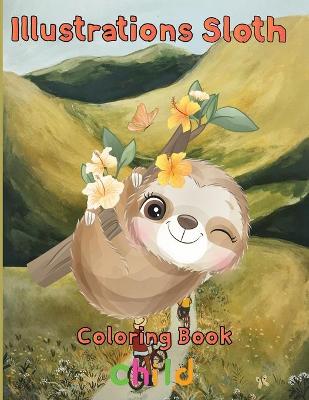 Book cover for illustrations Sloth Coloring book child