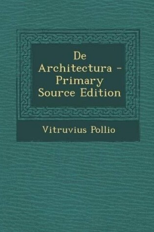 Cover of de Architectura