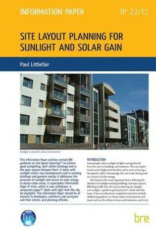 Cover of Site Layout Planning for Sunlight and Solar Gain