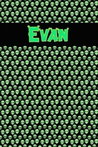 Cover of 120 Page Handwriting Practice Book with Green Alien Cover Evan