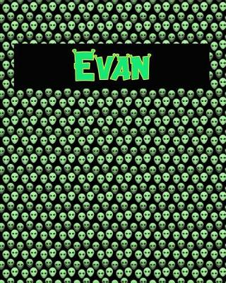 Book cover for 120 Page Handwriting Practice Book with Green Alien Cover Evan