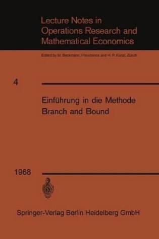 Cover of Einfuhrung in Die Methode Branch and Bound
