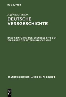 Book cover for Einfuhrendes: Grundbegriffe Der Verslehre. Der Altgermanische Vers