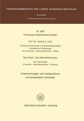 Book cover for Untersuchungen zum kooperativen und prosozialen Verhalten
