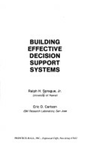 Cover of Building Effective Decision Support Systems