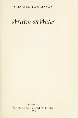 Cover of Written on Water