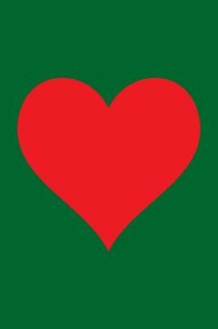 Cover of 100 Page Blank Notebook - Red Heart on Green
