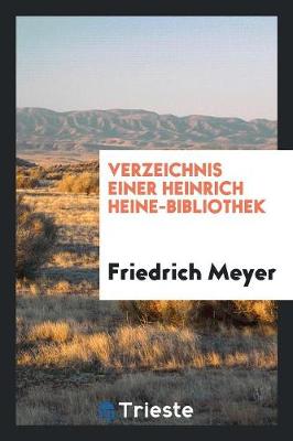 Book cover for Verzeichnis Einer Heinrich Heine-Bibliothek