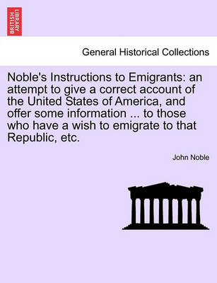 Book cover for Noble's Instructions to Emigrants