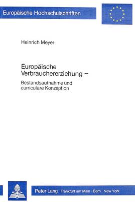 Cover of Europaeische Verbrauchererziehung