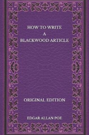 Cover of How to Write a Blackwood Article - Original Edition