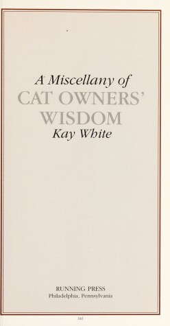 Book cover for Miscellany of Cat Wisdom