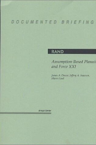 Cover of Assumption-Based Planning and Force Xxi