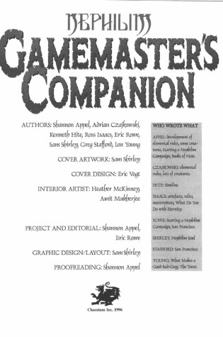 Cover of Nephilim Gamemaster's Companion