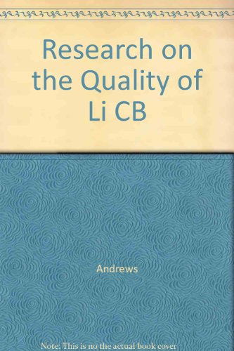 Book cover for Research on the Quality of Li CB