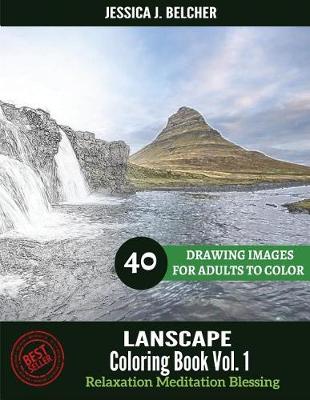 Cover of LANDSCAPE Coloring book for Adults Relaxation Vol.1 Meditation Blessing 40 Draw