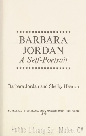 Book cover for Barbara Jordan, a Self-Portrait