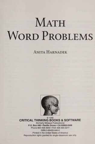 Cover of Math Word Problems