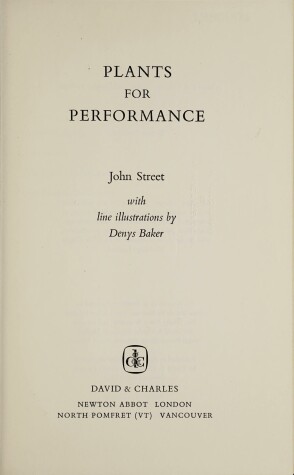 Book cover for Plants for Performance