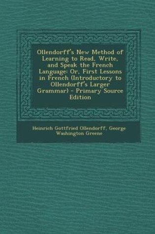 Cover of Ollendorff's New Method of Learning to Read, Write, and Speak the French Language