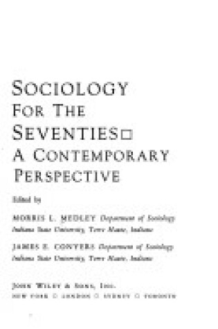 Cover of Sociology for the Seventies